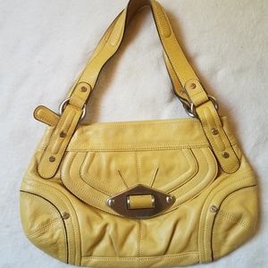 b.makowsky,  Leather, Yellow, 14x9, Shoulder Bag